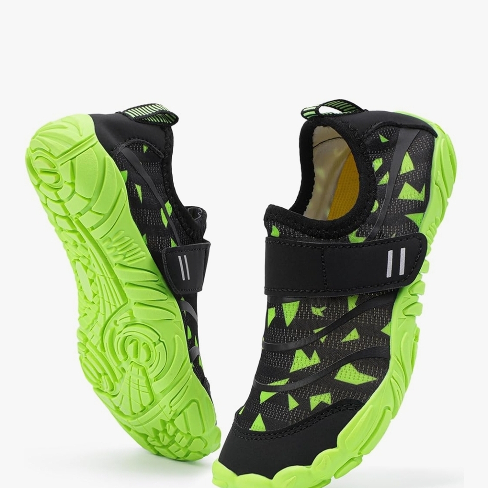 Kids Black and Green Water Shoes